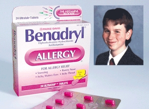 The allergy medication that caused a sinful reaction in Mormon youth Enoch Zachariah Young (inset).